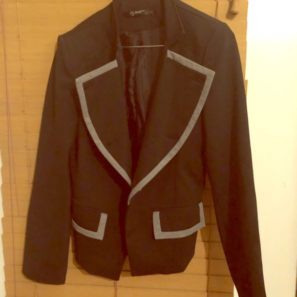 r.j story fashion Jackets & Blazers - Black and gray buttoned blazer for ladies size L r.j story fashion Jackets & Blazers - Black and gray buttoned blazer for ladies size L